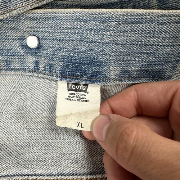 Vintage Levi’s Trucker Jacket XL Blue Denim Distressed Negative Space 70515-0518 - Picture 11 of 16